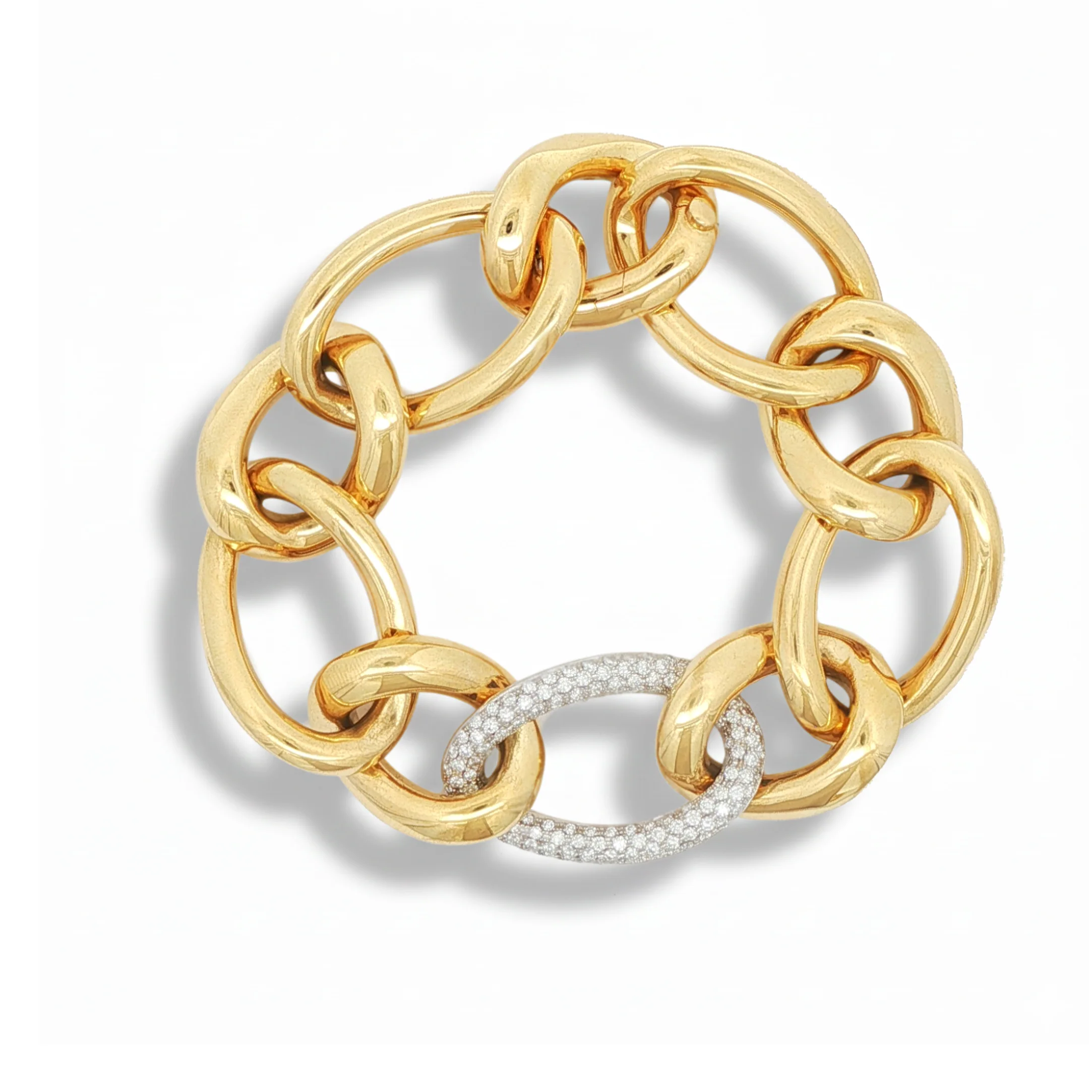 Antonio Papini 1.99ct Diamond Link Bracelet 18K Yellow Gold