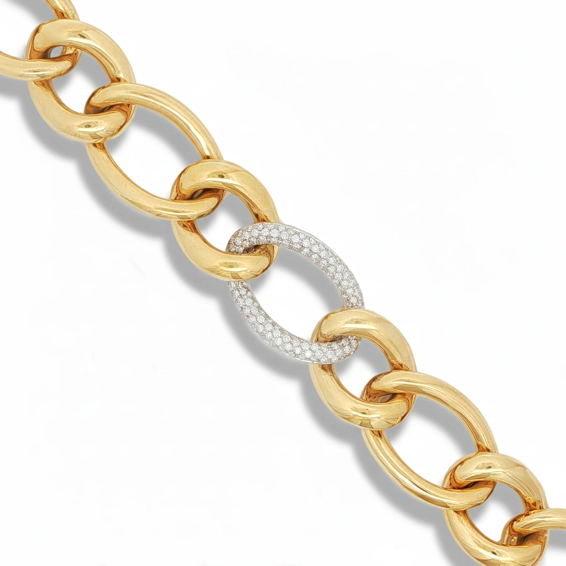 Antonio Papini 1.99ct Diamond Link Bracelet 18K Yellow Gold - Image 2