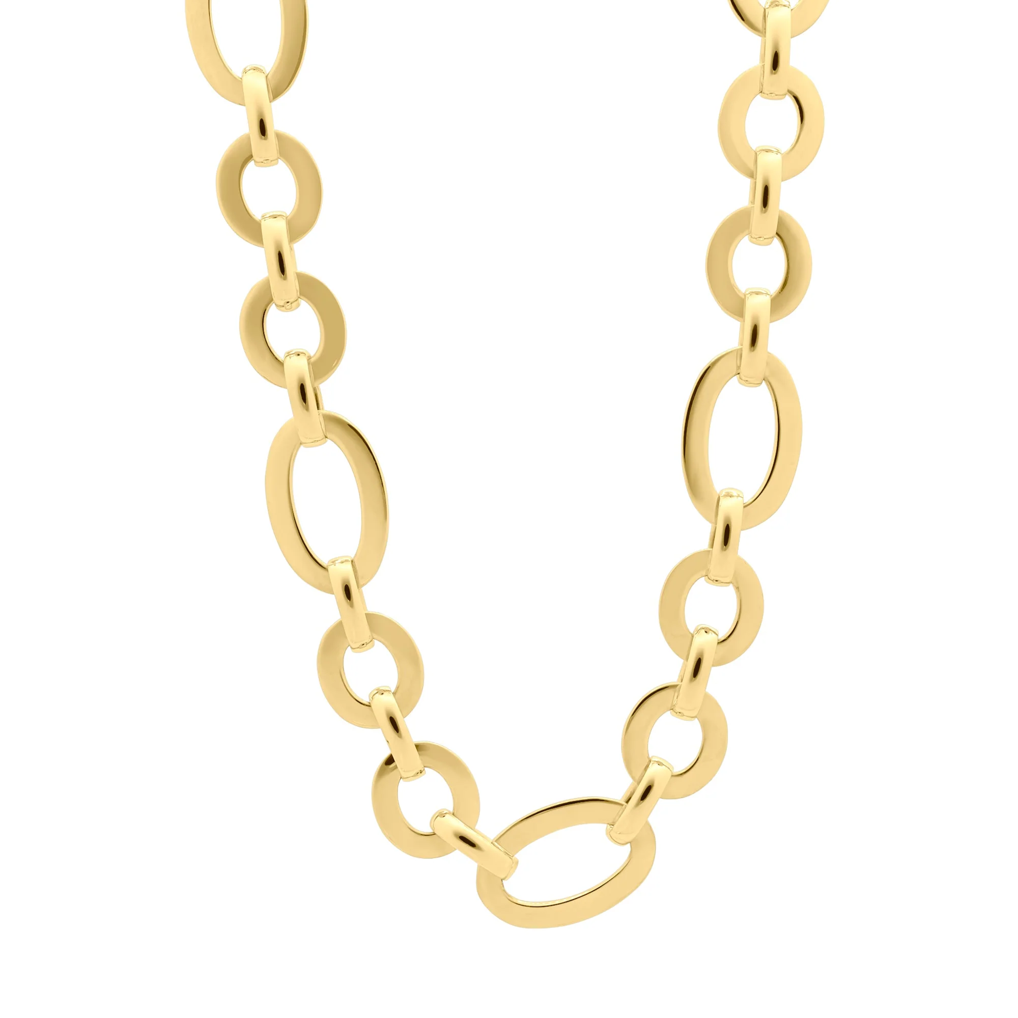 Antonio Papini 18K Yellow Gold 18 Inch Flat Link Necklace
