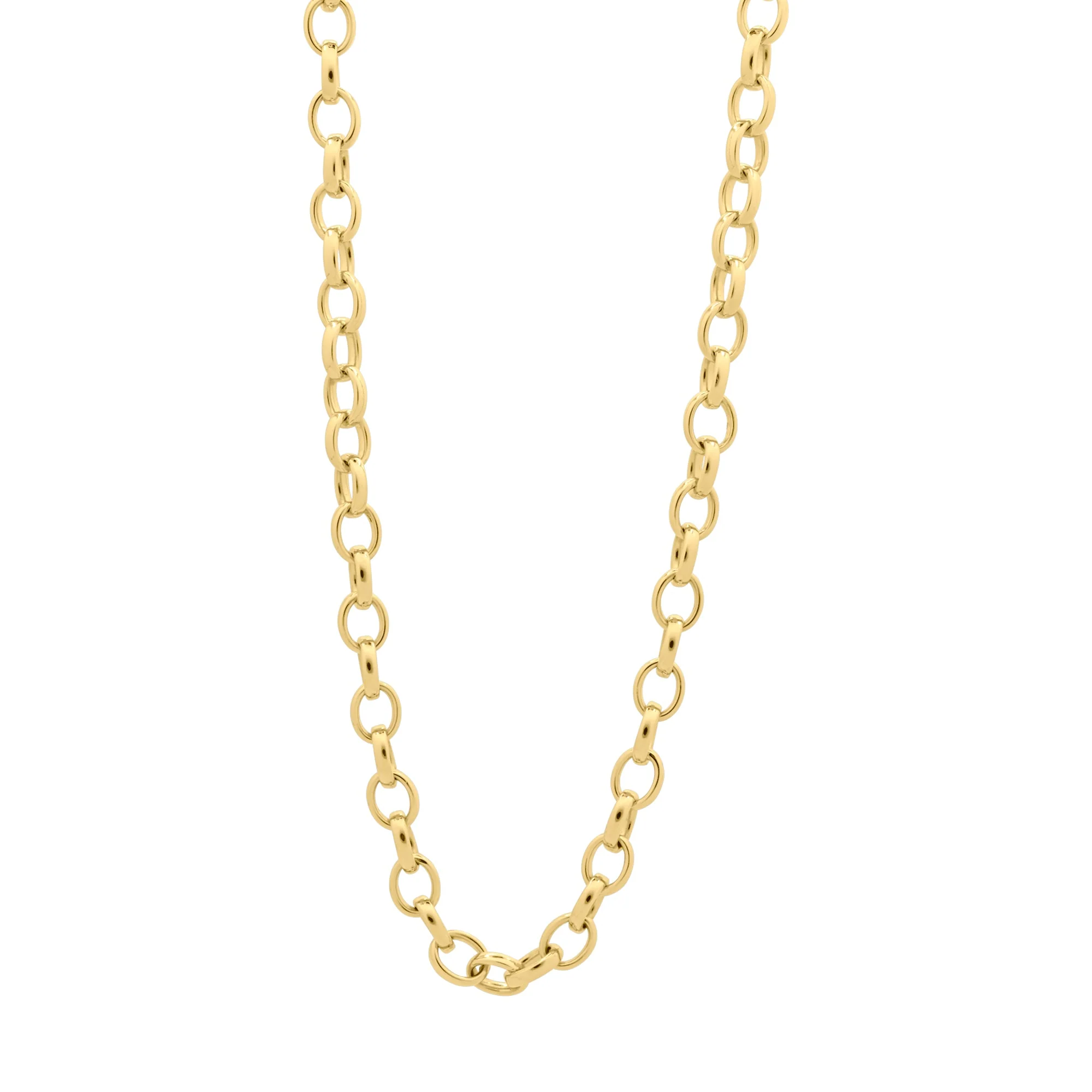 Antonio Papini 18K Yellow Gold 32 Inch Oval Chain Link Necklace
