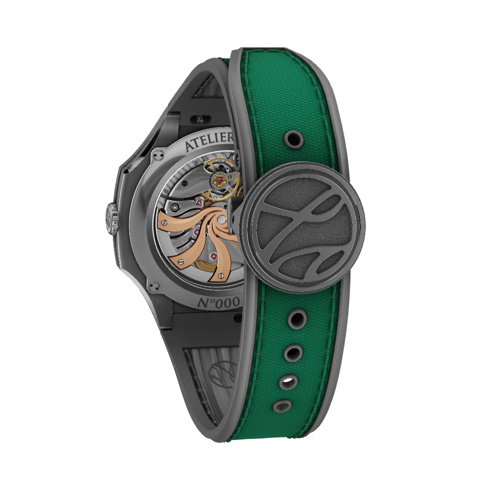 Atelier Wen Inflection Green Dial 幽 YŌU 40mm Sailcloth Strap Watch - Image 3