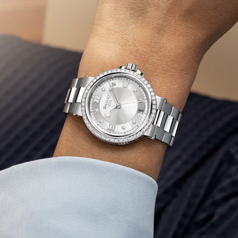 Breguet Marine 9518 Silver Dial Diamonds - Image 2