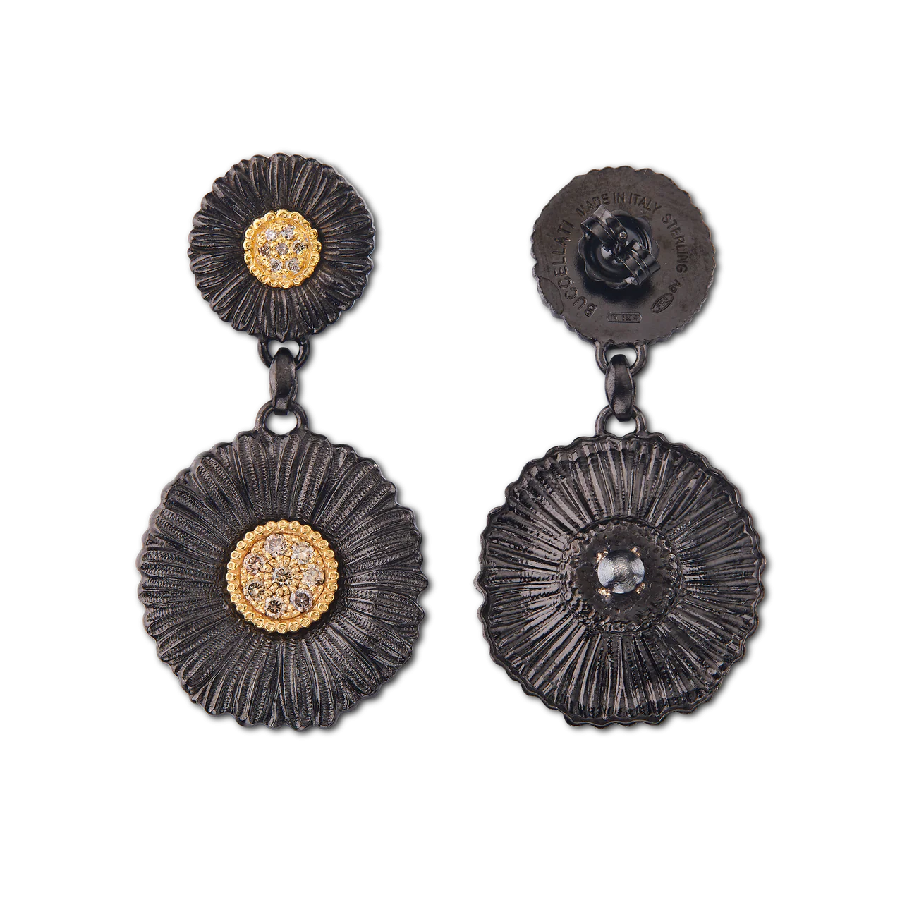 Buccellati Blossoms Fancy Diamond Earrings in Silver - Image 3