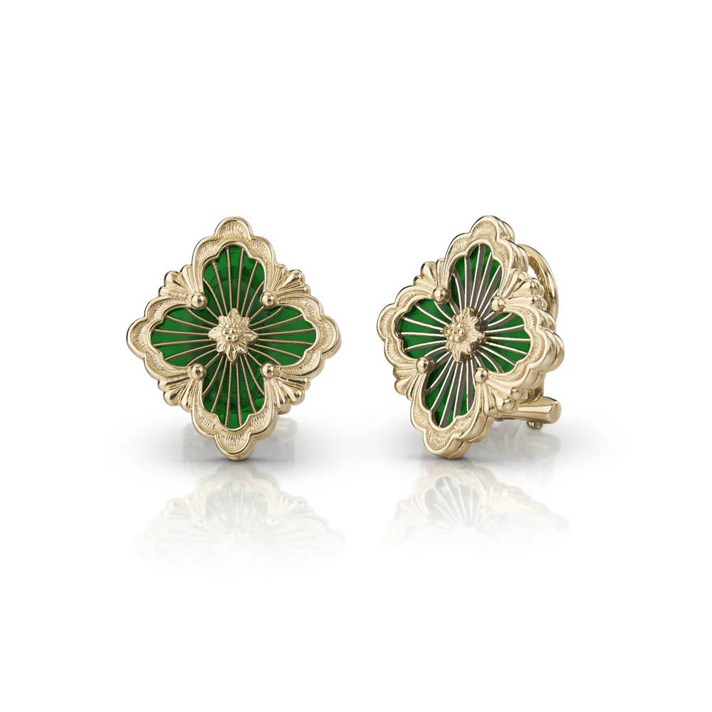 Buccellati Opera Tulle Button Earrings 18K Yellow Gold