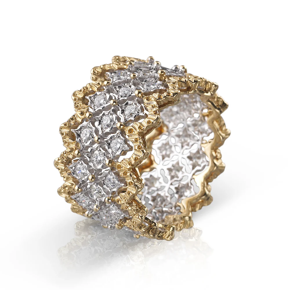 Buccellati Rombi Eternelle Ring 18K Gold with Diamonds