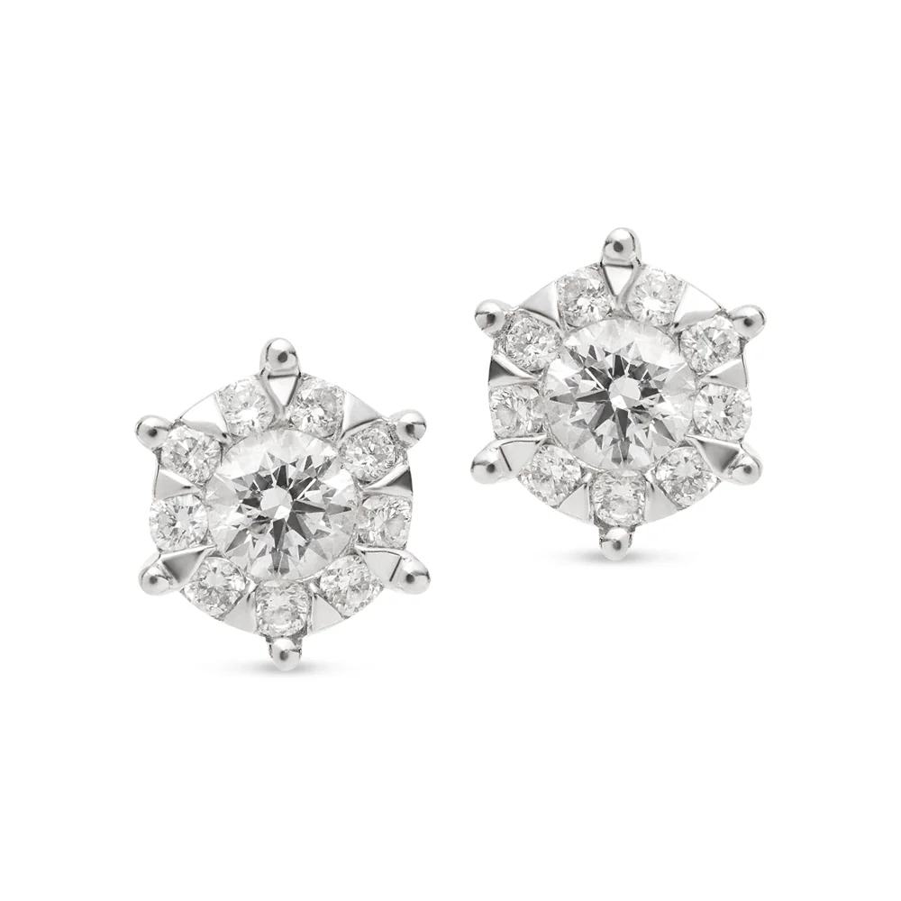 Chimento 18K White Gold Estate Diamond Stud Earrings