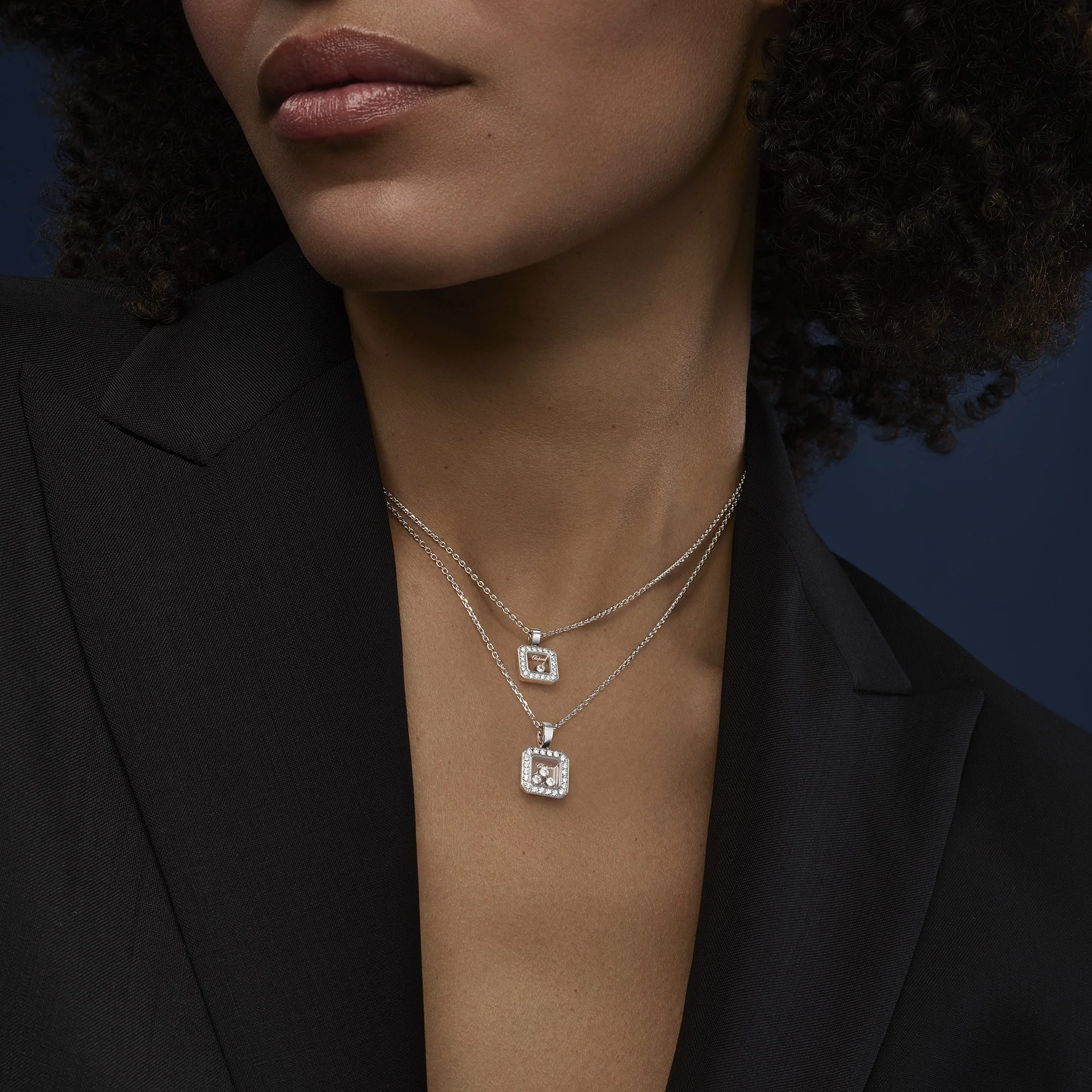 Chopard Happy Diamonds Icons Square Pendant Necklace 18K White Gold - Image 2