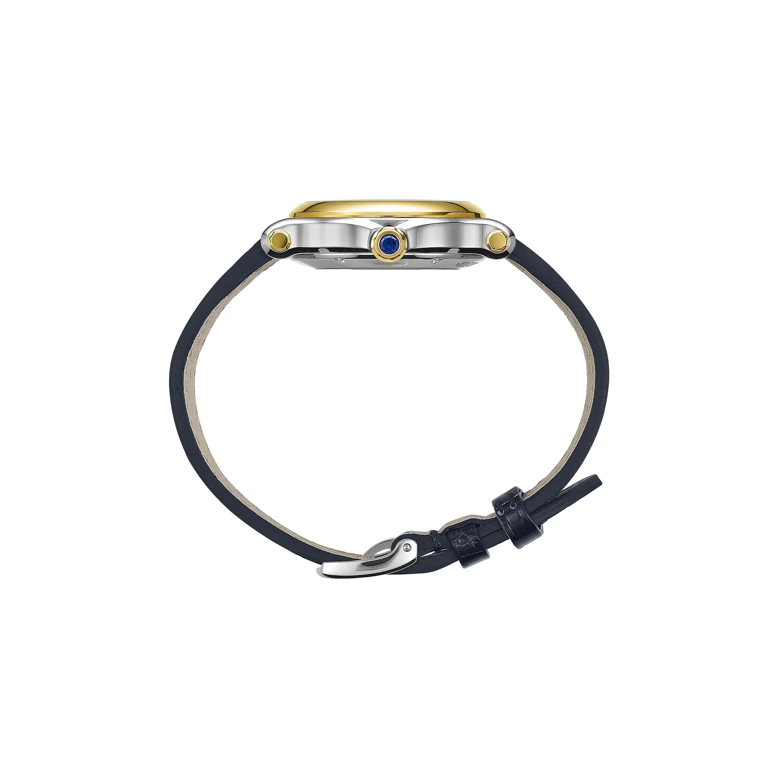 Chopard Happy Sport 36mm Steel and Yellow Gold Leather Strap Watch - Image 4