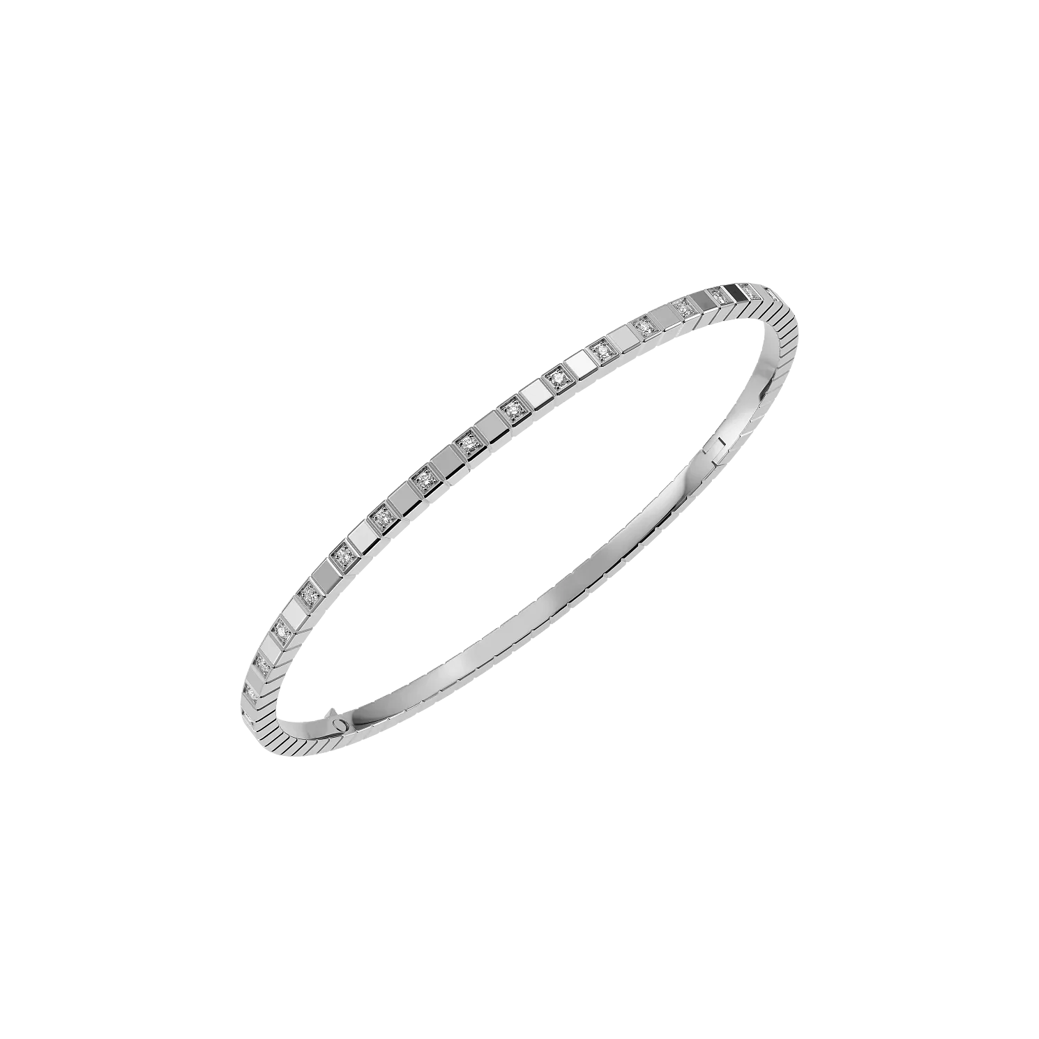 Chopard Ice Cube Diamond Bangle Bracelet 18K White Gold