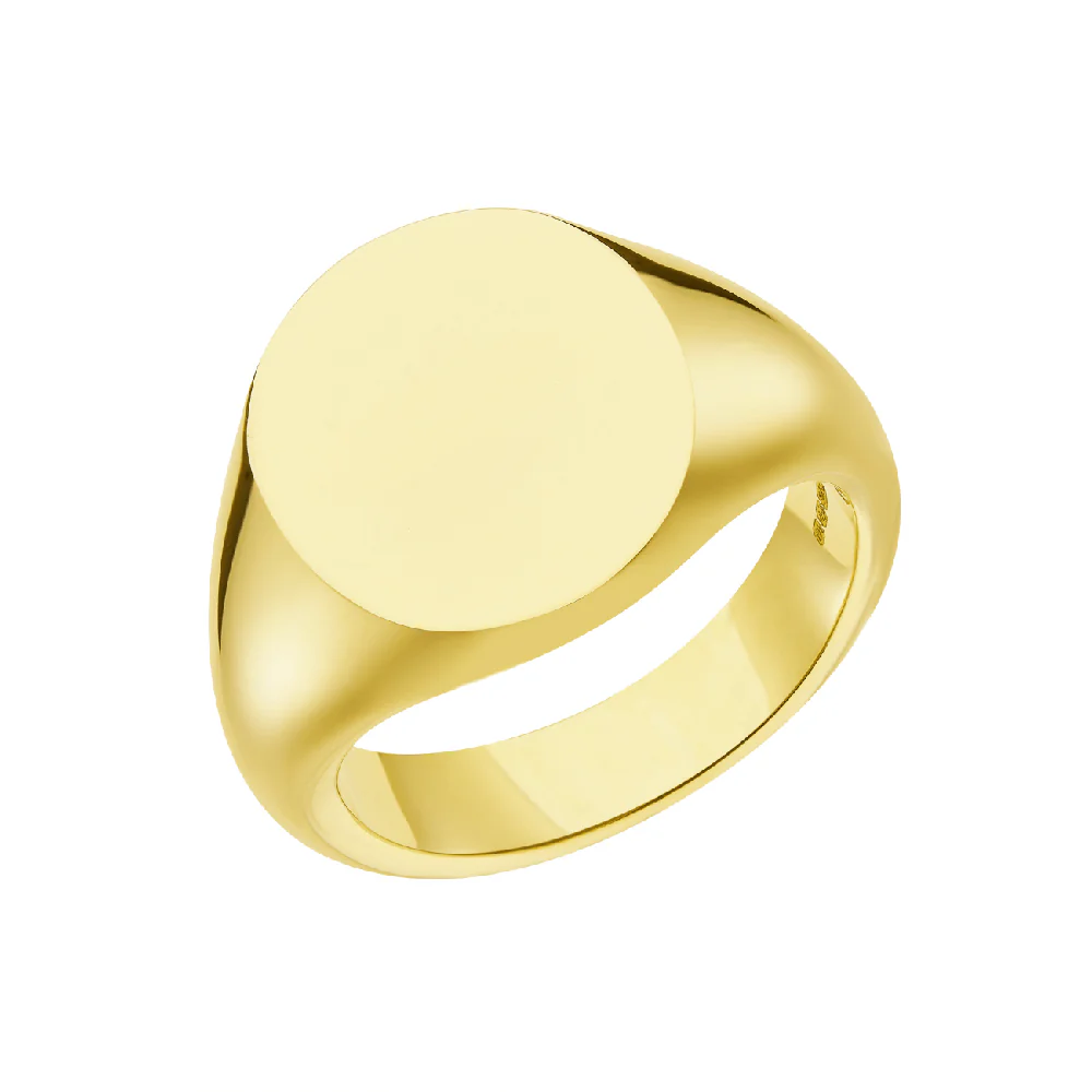 Deakin and Francis 18K Yellow Gold Engravable Signet Ring - Image 2