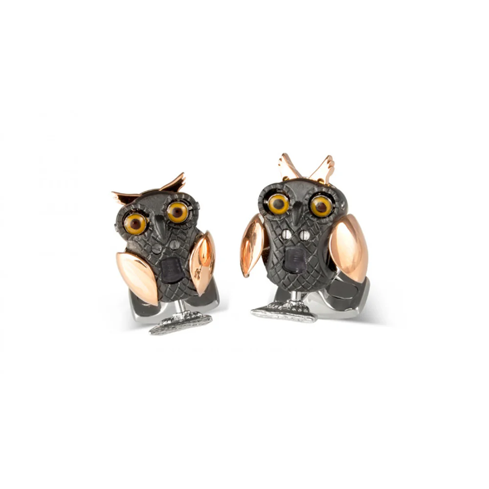 Deakin and Francis Moving Owl Cufflinks