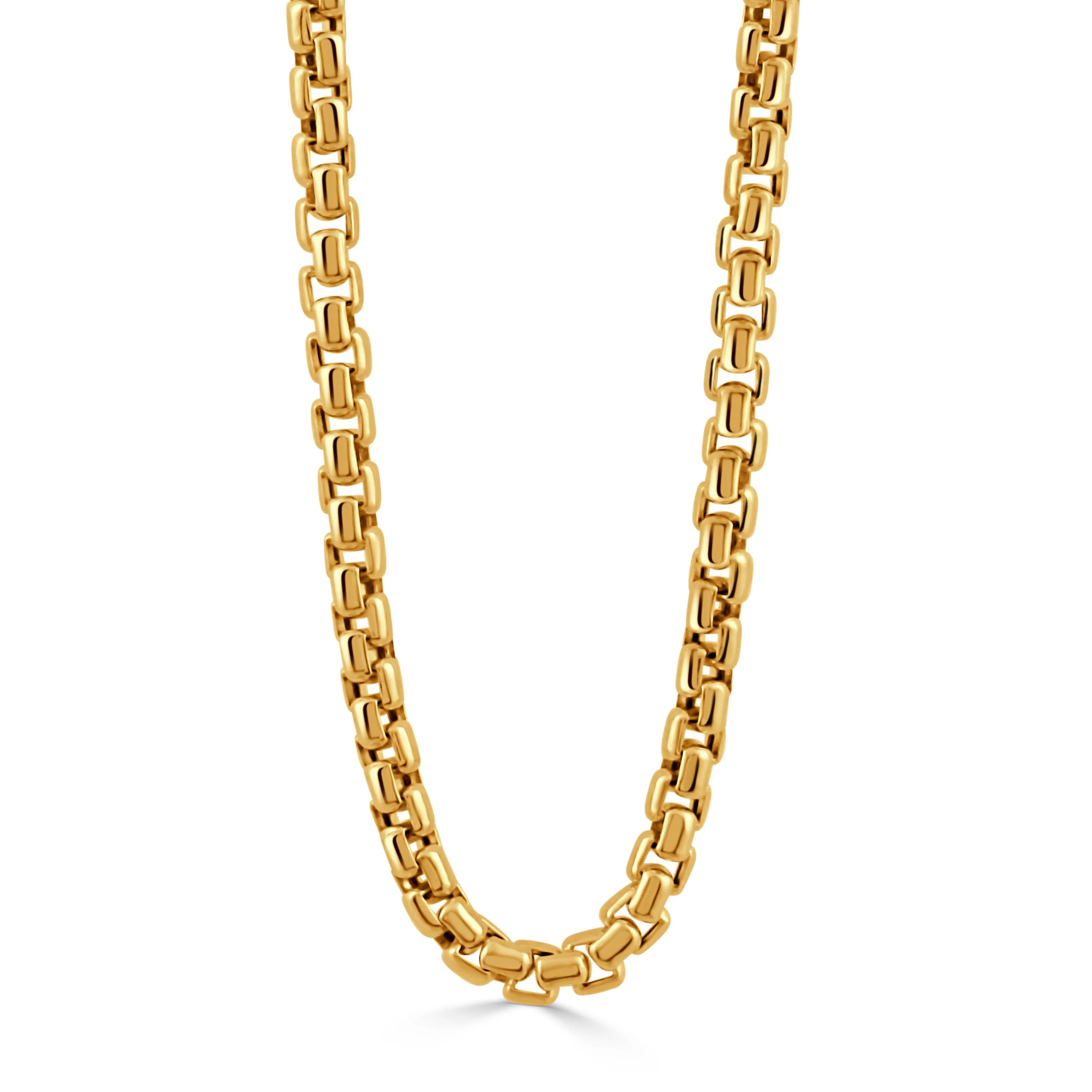 Doves 18 Inch Box Chain Necklace in 18K Yellow Gold