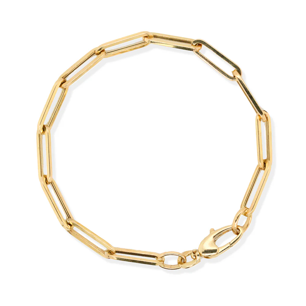 Doves 18K Yellow Gold Jumbo Paperclip Chain Bracelet