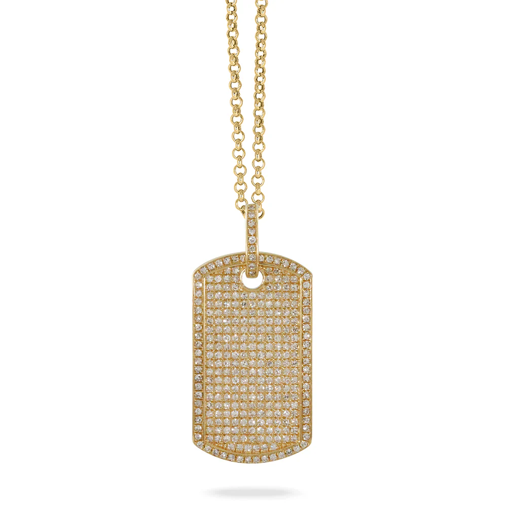 Doves Diamond Fashion Dog Tag Pendant