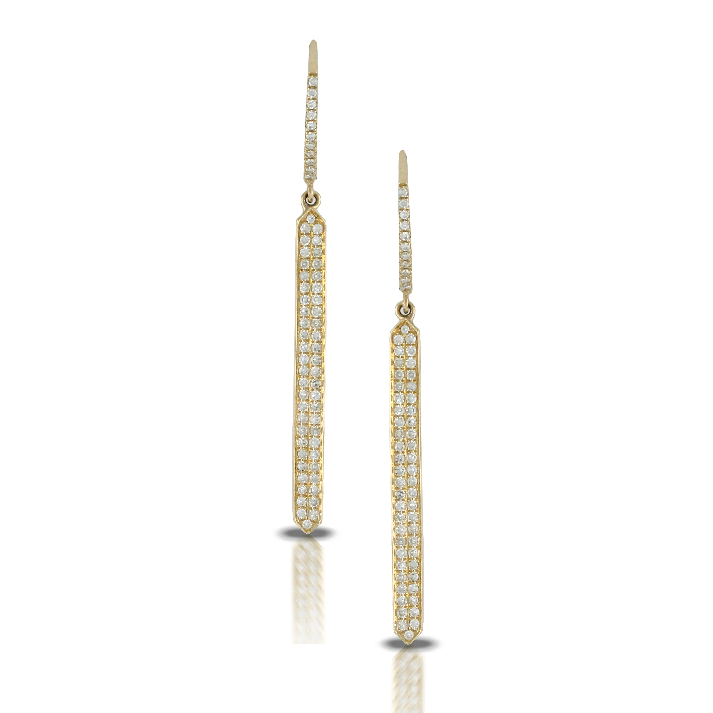 Doves Diamond Fashion Drop Earrings 14K Yellow Gold