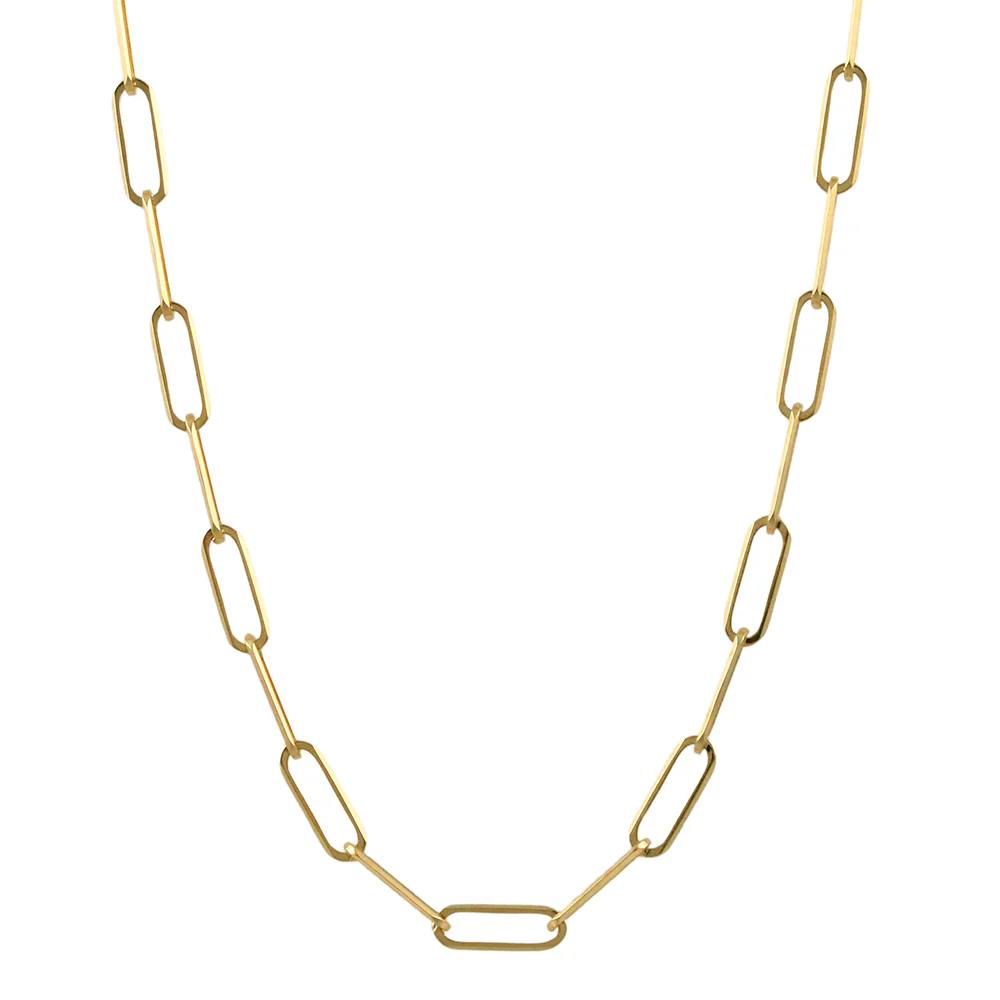 Doves Medium Paperclip Chain Necklace 18K Yellow Gold