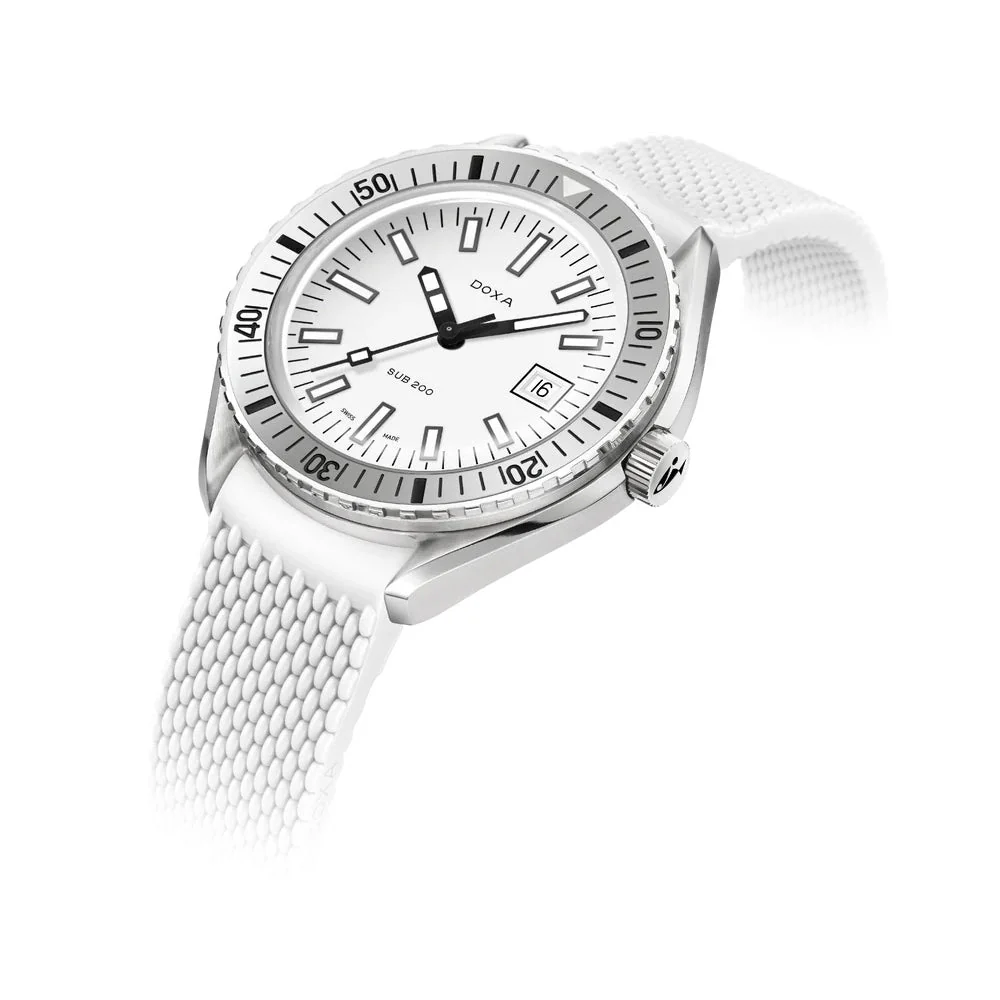 DOXA SUB 200 Whitepearl Rubber Strap - Image 2