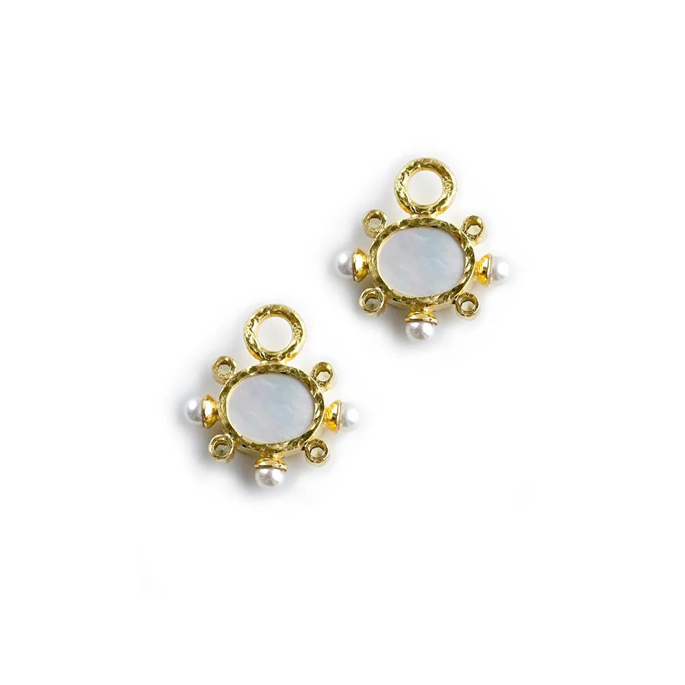 Elizabeth Locke Amber Tiny Lion Earring Pendants - Image 2