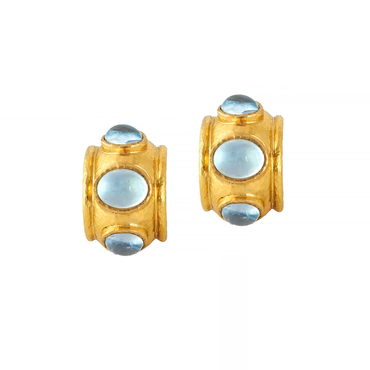 Elizabeth Locke Aquamarine Earrings 19K Yellow Gold