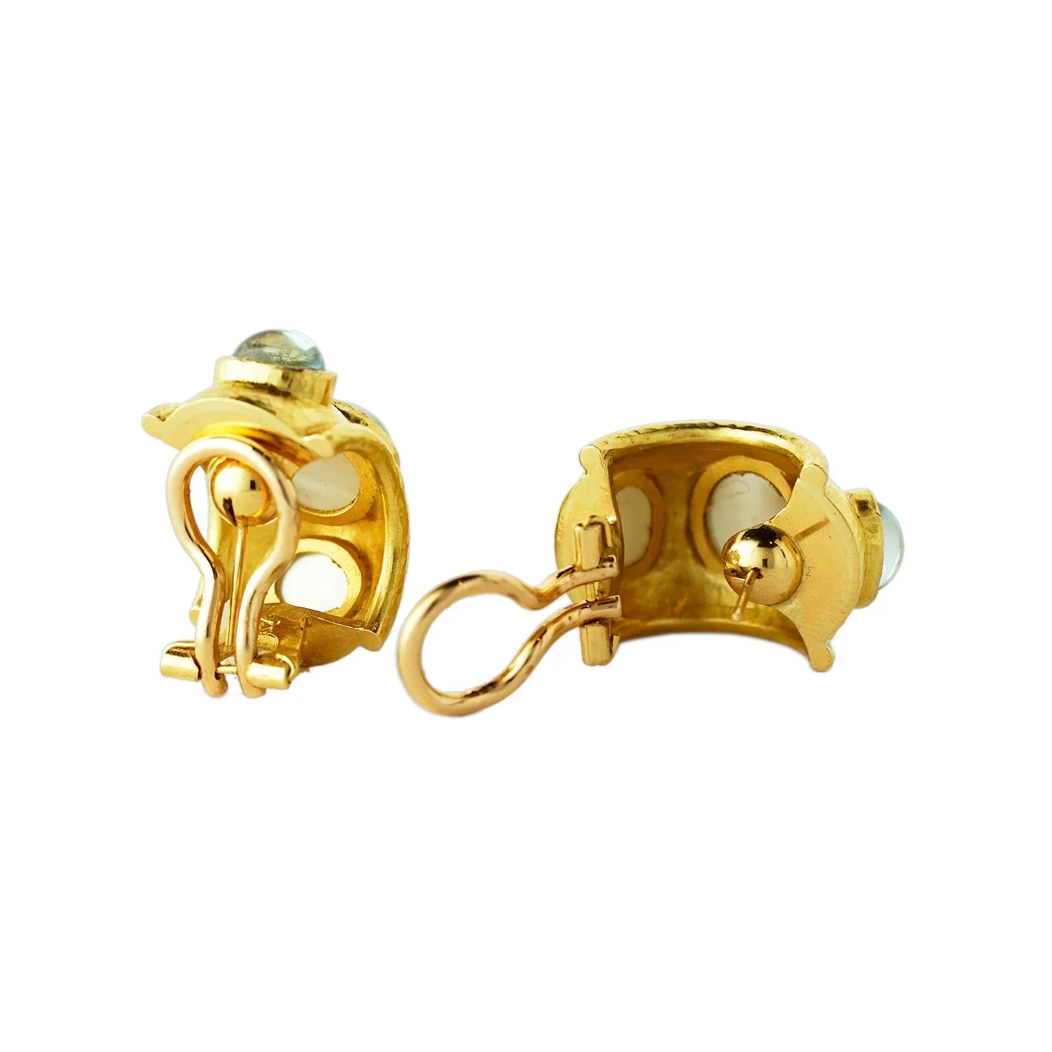 Elizabeth Locke Aquamarine Earrings 19K Yellow Gold - Image 2