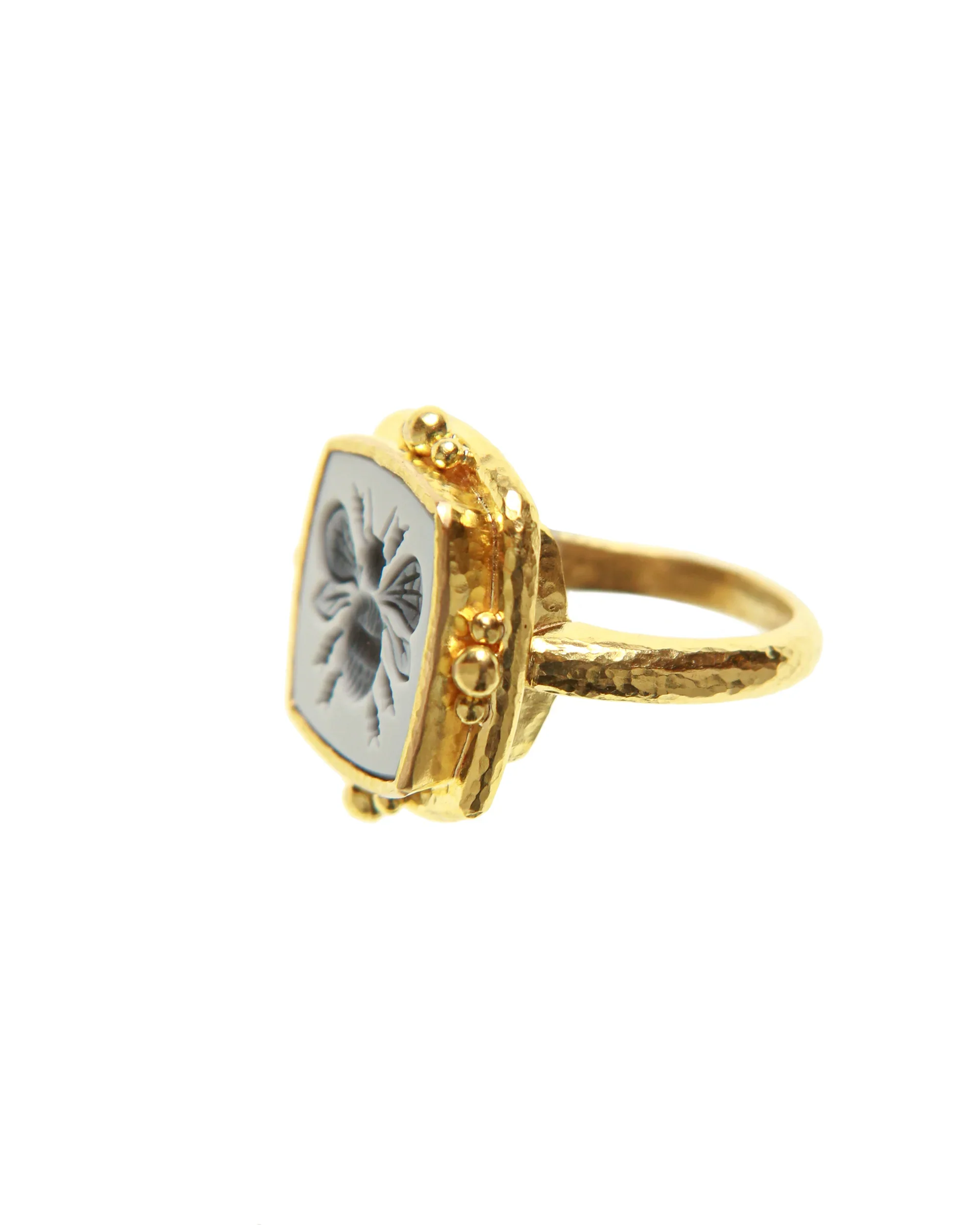 Elizabeth Locke Bee Ring with Agate - Image 3