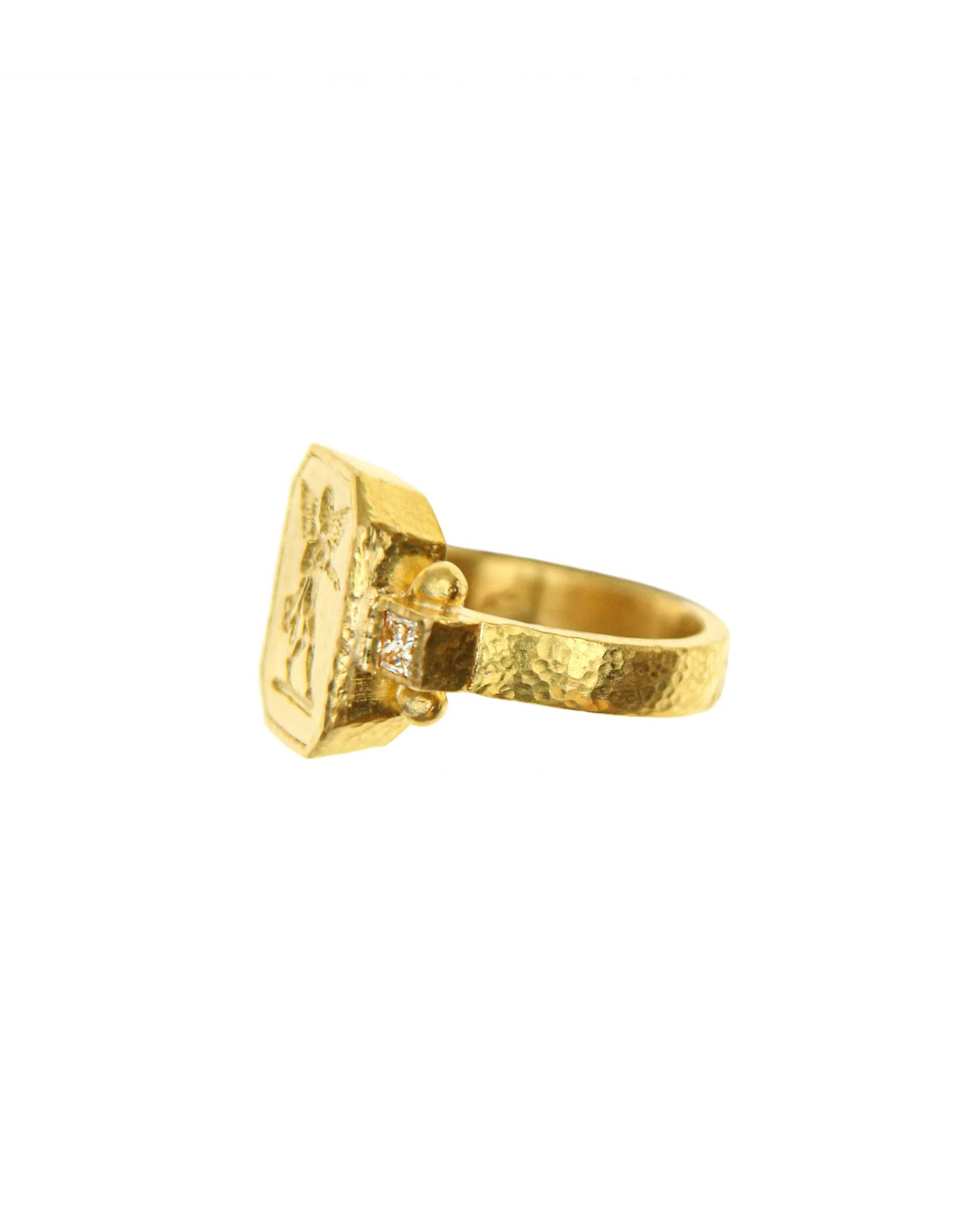 Elizabeth Locke Cherub with Flute and Diamond Ring - Image 3