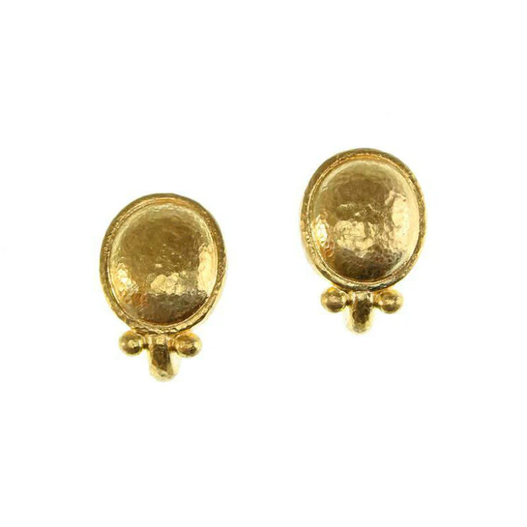 Elizabeth Locke Gold Dome Earrings with Charm Holder