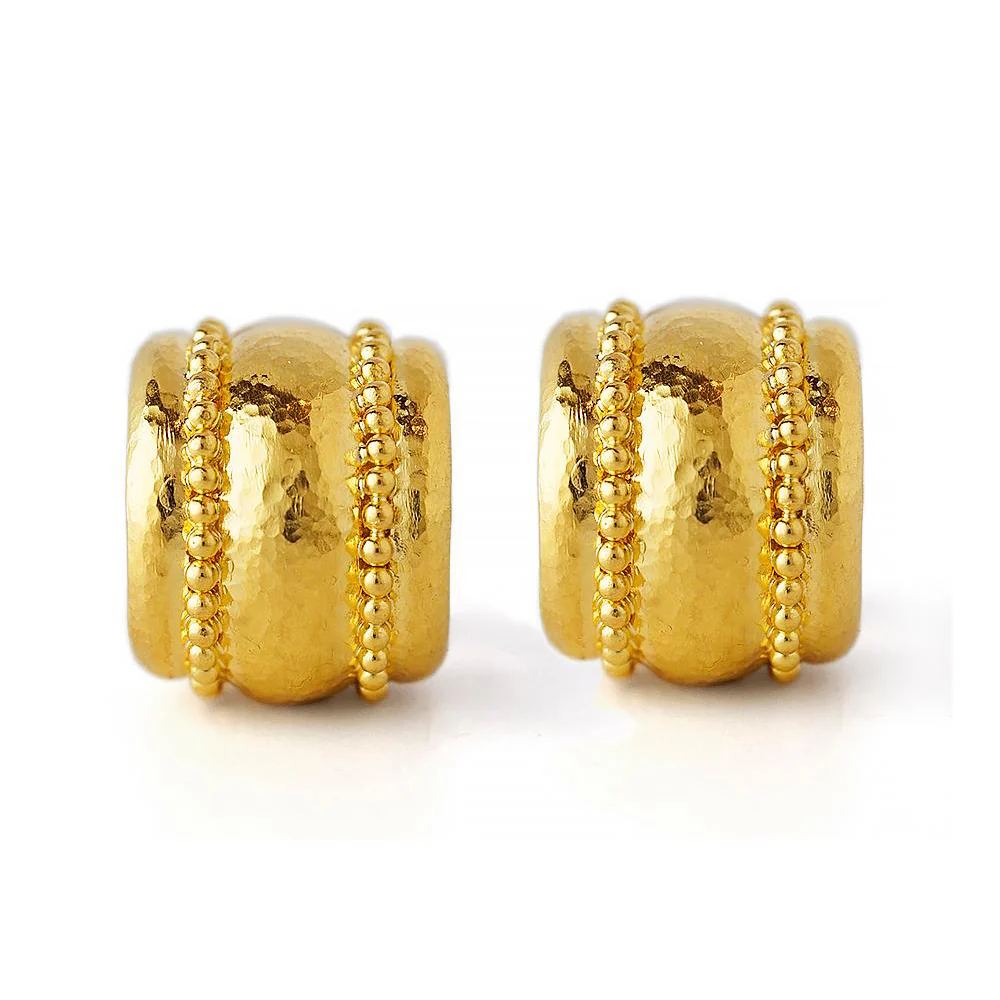 Elizabeth Locke Granulated Amalfi Gold Earrings