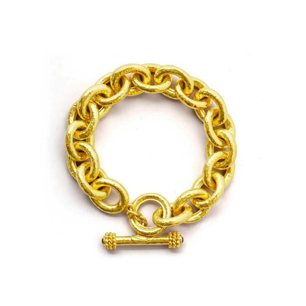Elizabeth Locke Heavy Oval Link Bracelet 19K Yellow Gold