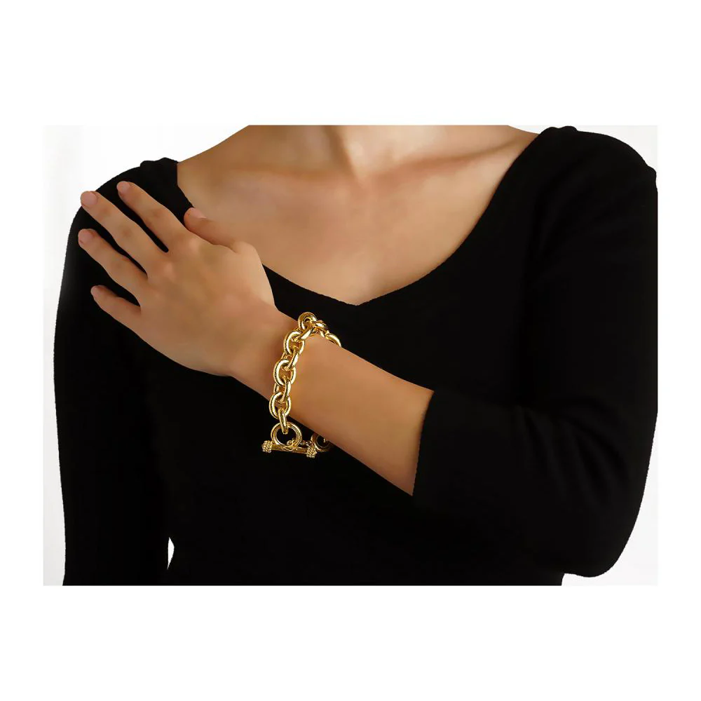 Elizabeth Locke Heavy Oval Link Bracelet 19K Yellow Gold - Image 2
