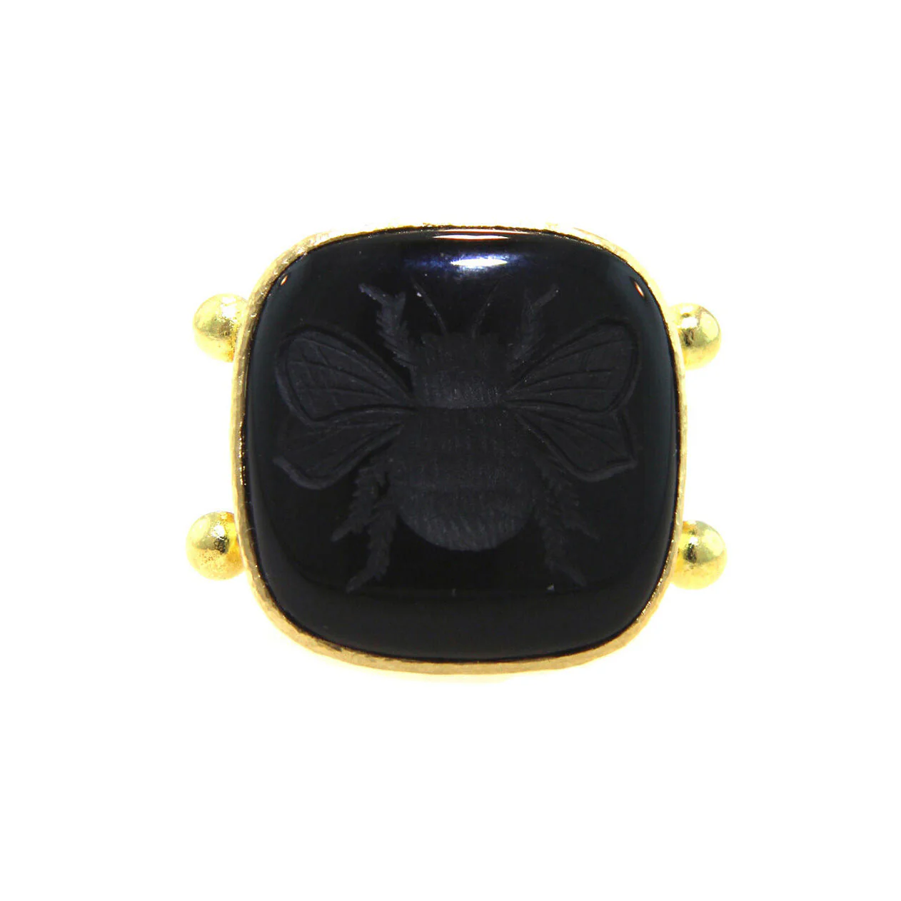 Elizabeth Locke Onyx Bee Ring