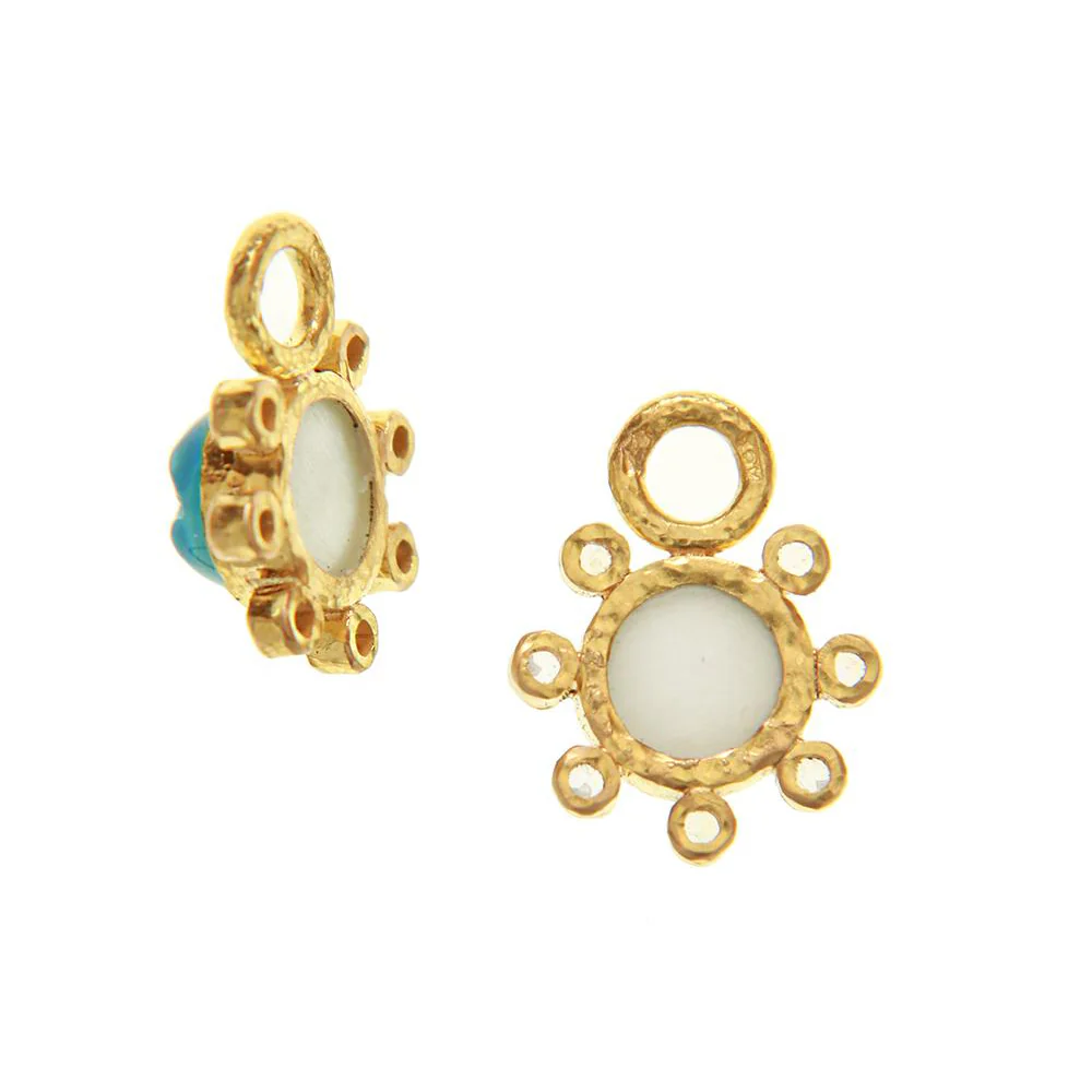Elizabeth Locke Swimming Pool Man in the Moon Earring Pendants - Image 2