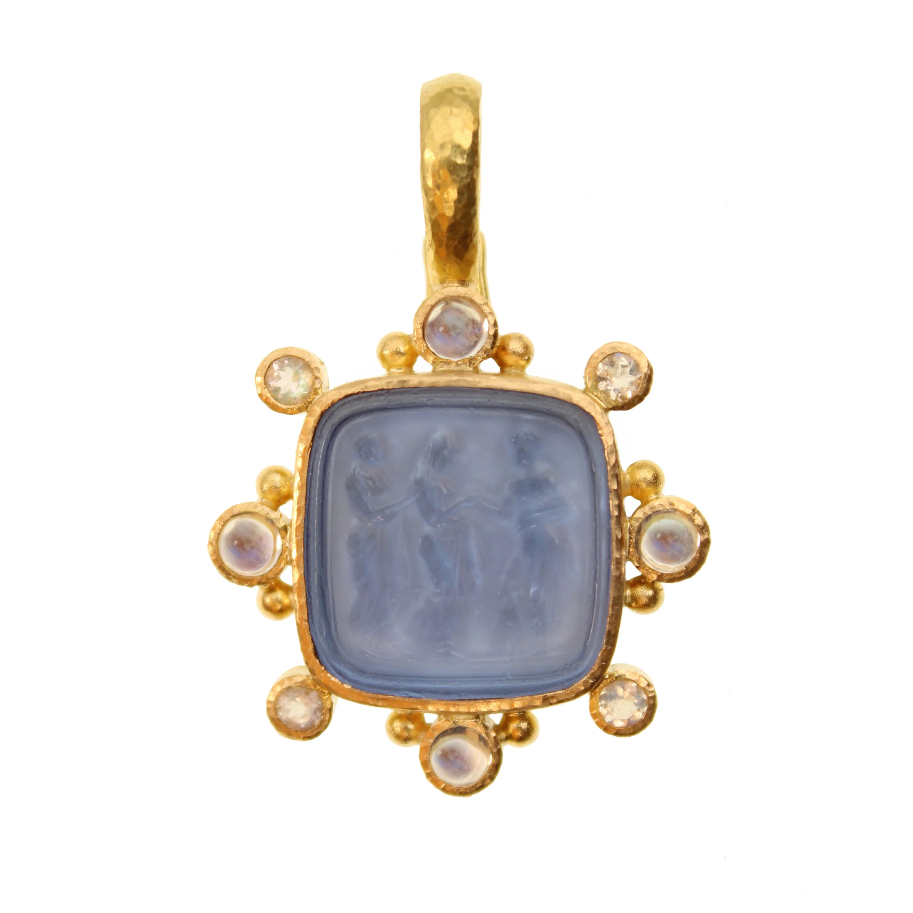 Elizabeth Locke Three Graces Venetian Glass Intaglio Pendant