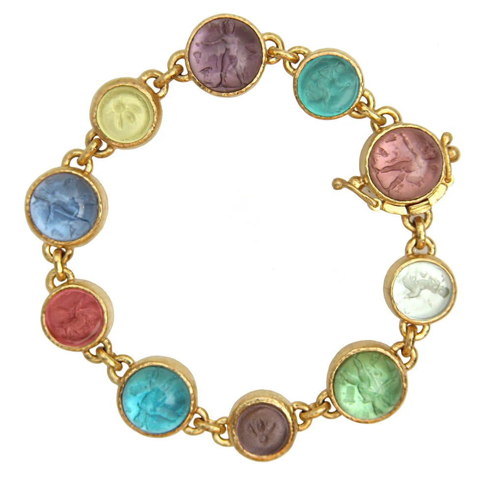 Elizabeth Locke Venetian Glass Cupid Intaglio Bracelet