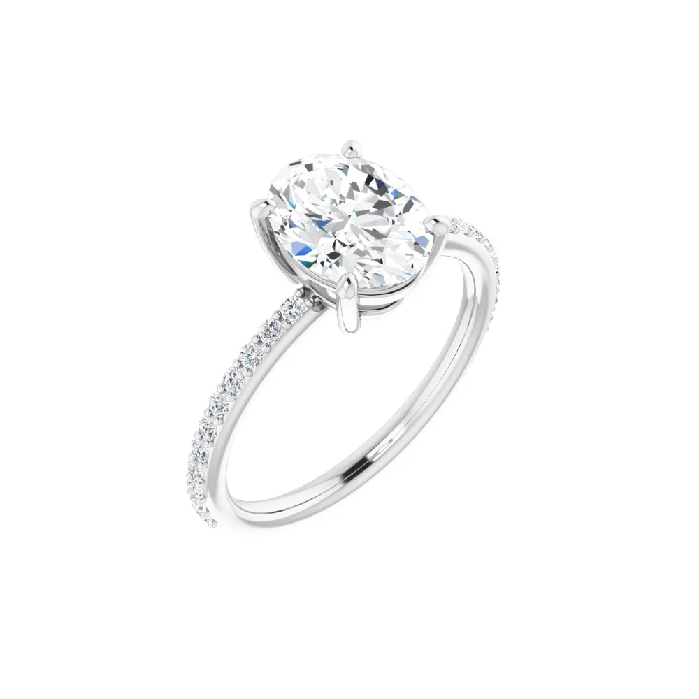 Ella Rose 14K White Gold Oval Diamond Moissanite Engagement Ring