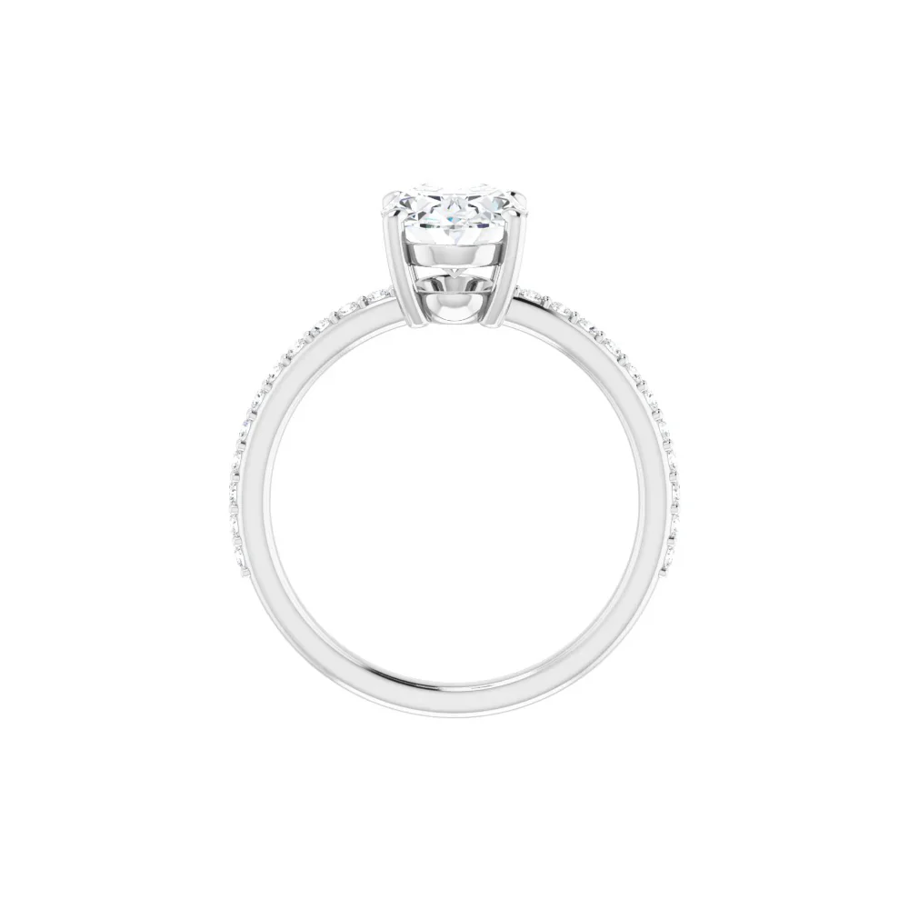 Ella Rose 14K White Gold Oval Diamond Moissanite Engagement Ring - Image 3