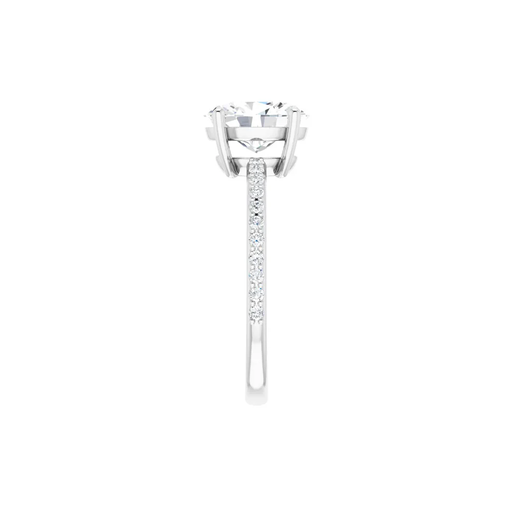 Ella Rose 14K White Gold Oval Diamond Moissanite Engagement Ring - Image 4