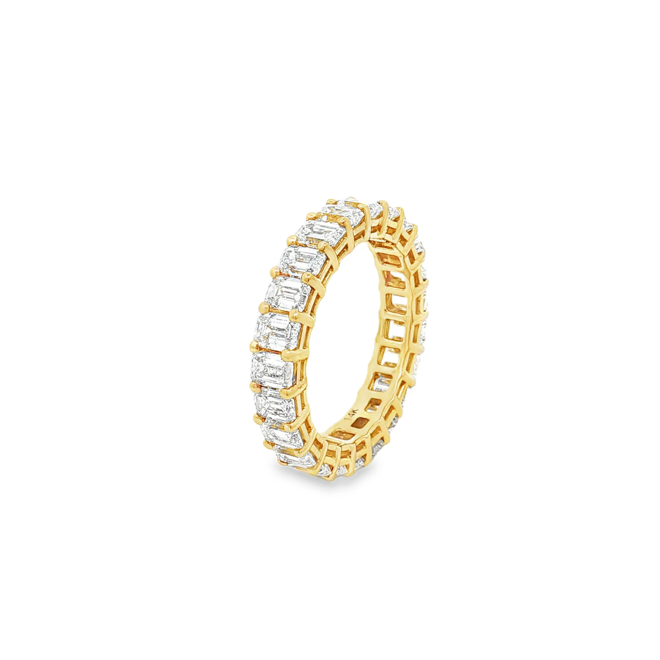 Ella Rose 3.50ct Emerald Cut Diamond Eternity Band 14K Yellow Gold - Image 2