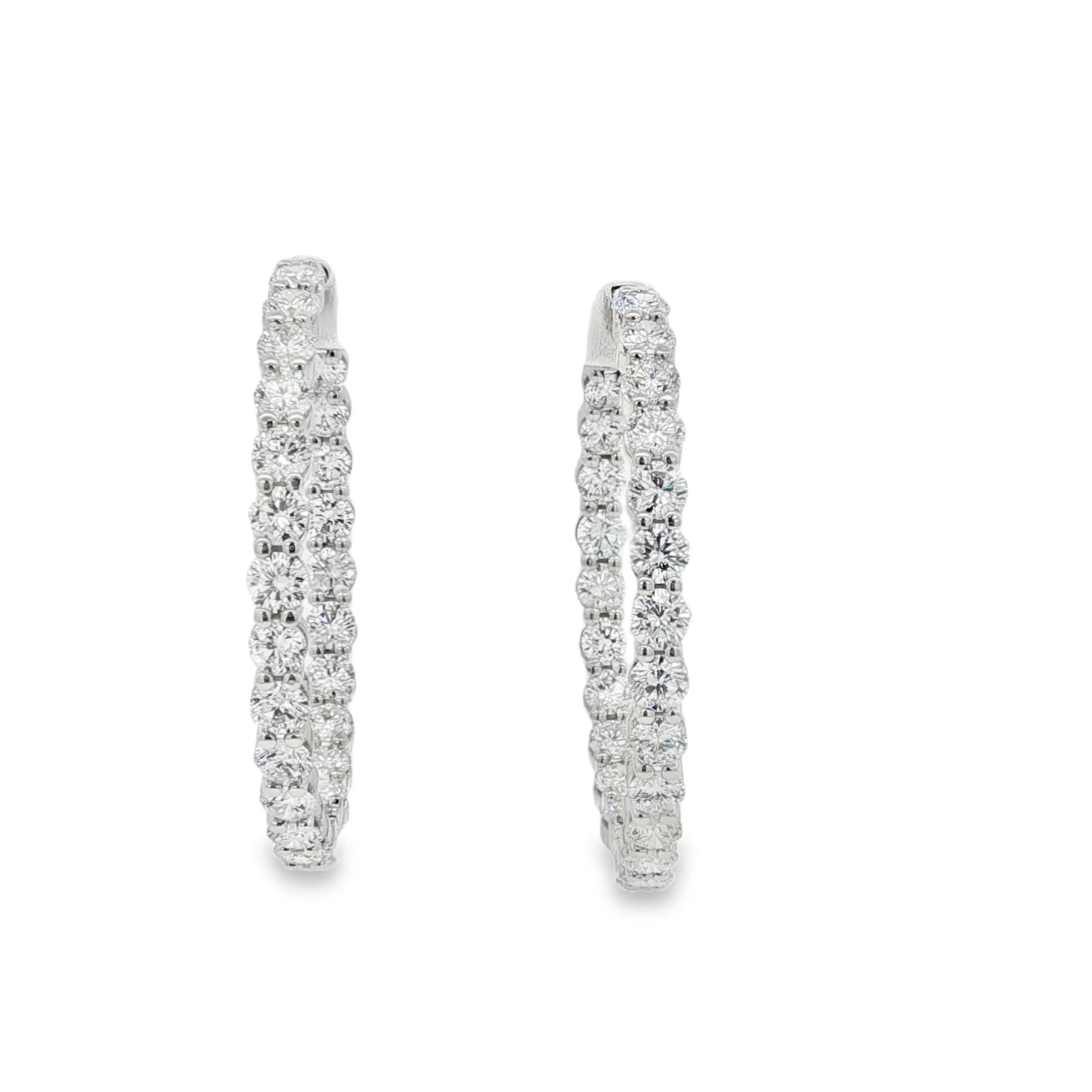 Ella Rose 4.39ct Lab-Grown Diamond Hoop Earrings 14K White Gold