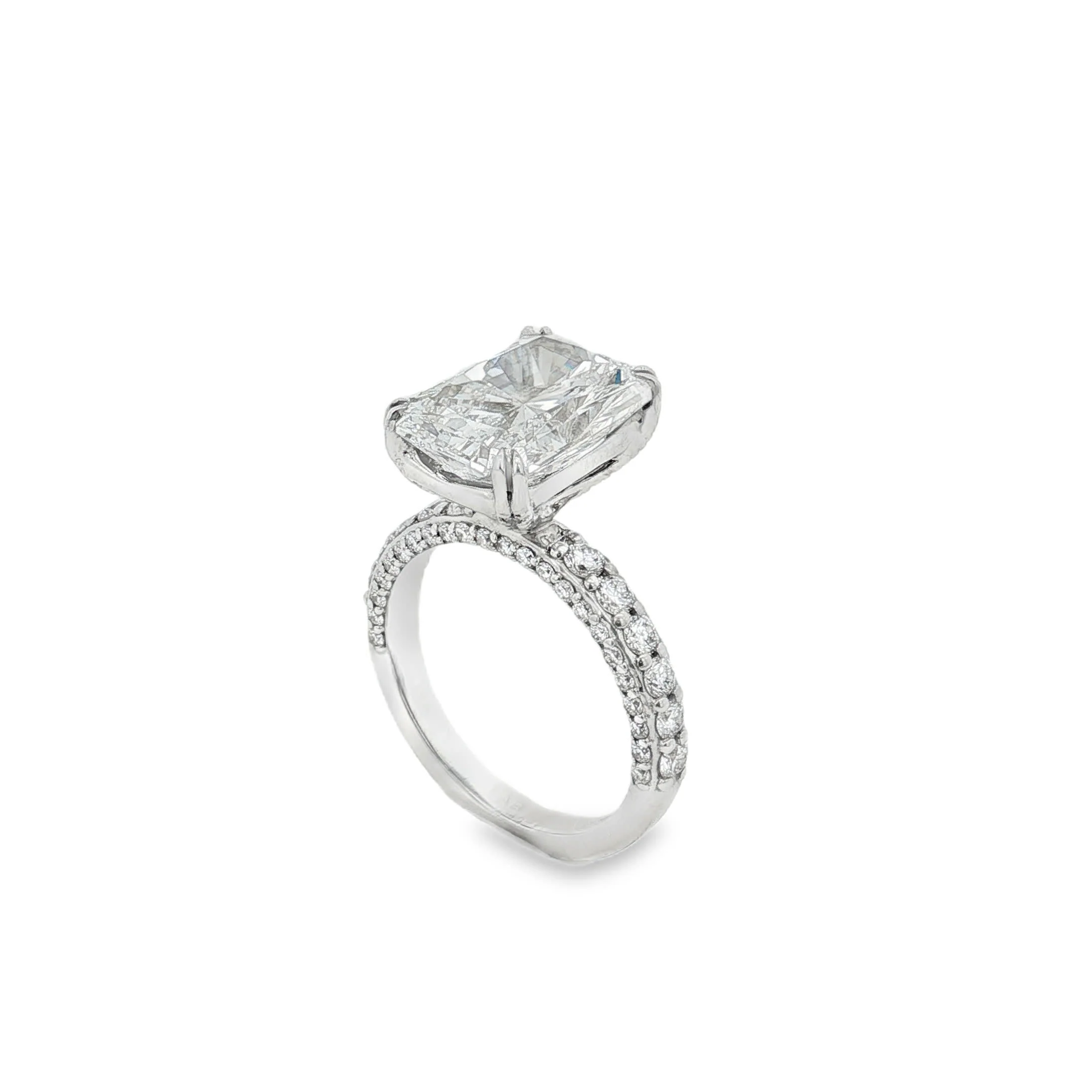 Ella Rose 5.99ct Radiant Lab-Grown Diamond IGI Certified Engagement Ring 18K White Gold - Image 3