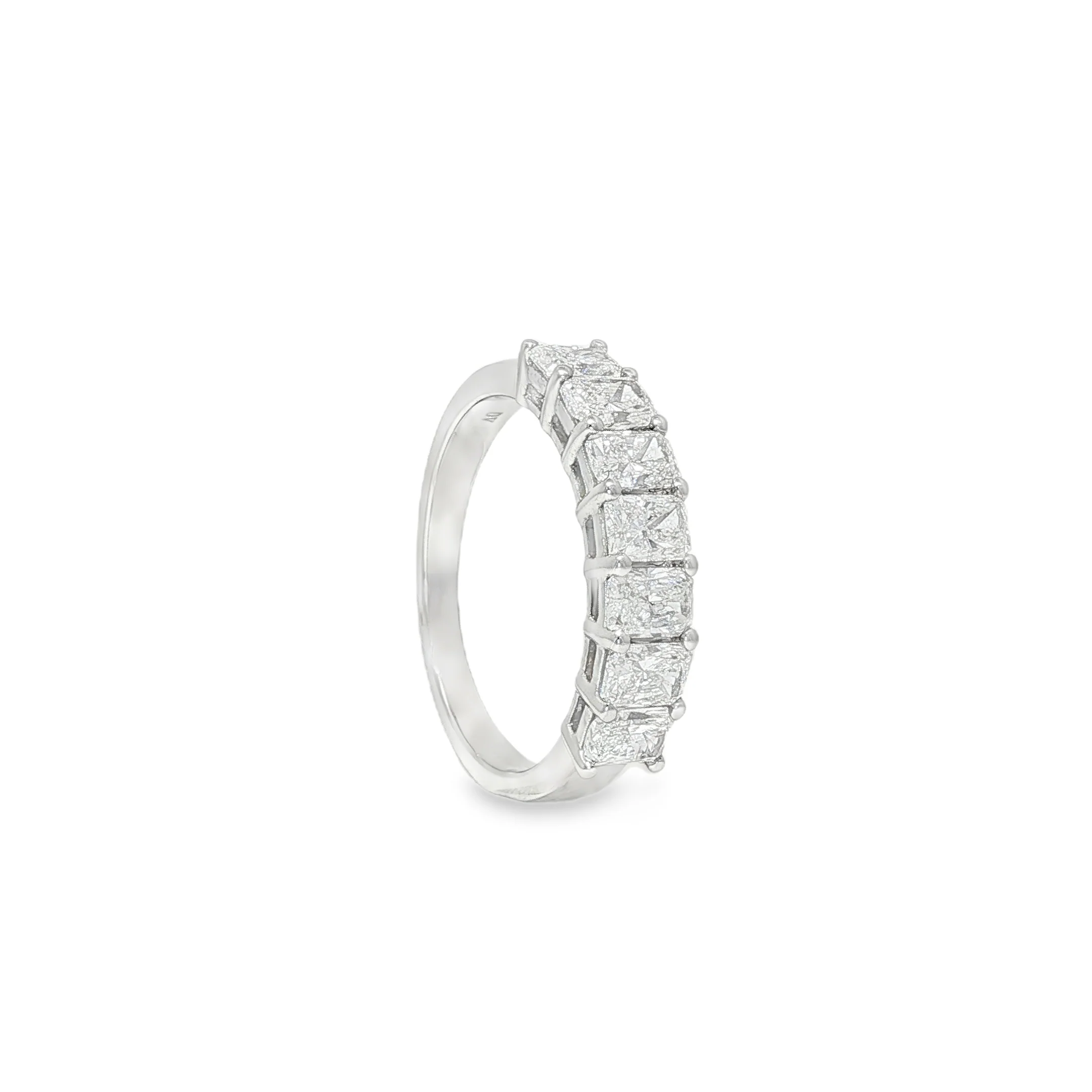 Ella Rose 7-Stone Radiant Cut 1.47ct Lab-Grown Diamond Wedding Band 14K White Gold - Image 2