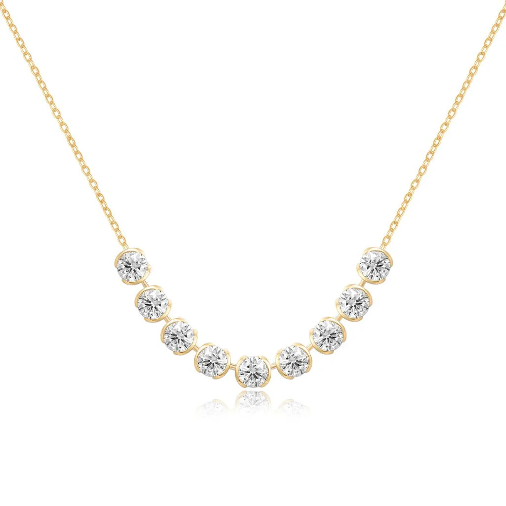 Ella Rose Half Bezel 4.50ct Lab-Grown Diamond Necklace 14K Yellow Gold
