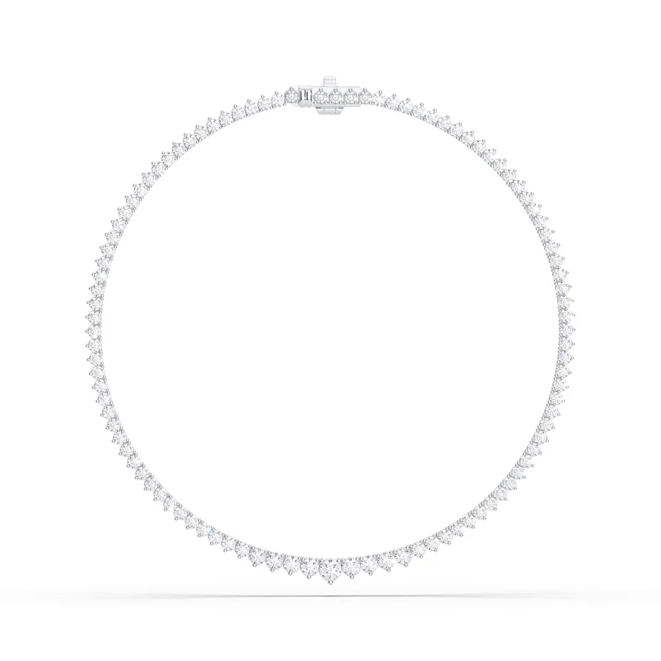 Ella Rose Riviera 12.06ct Lab-Grown Diamond Tennis Necklace 14K White Gold