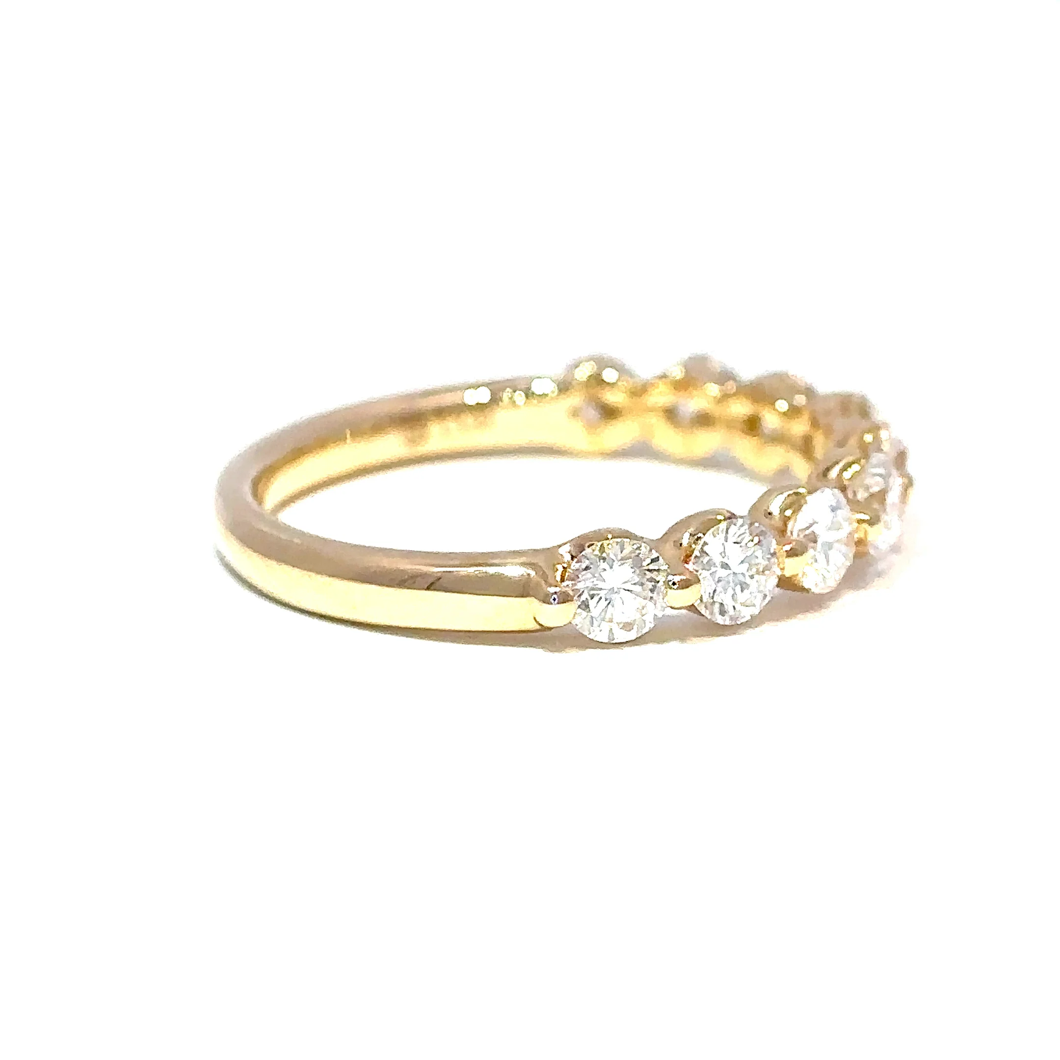 Ella Rose Shared Prong 1 Carat Lab-Grown Diamond Wedding Band 14K Yellow Gold - Image 4