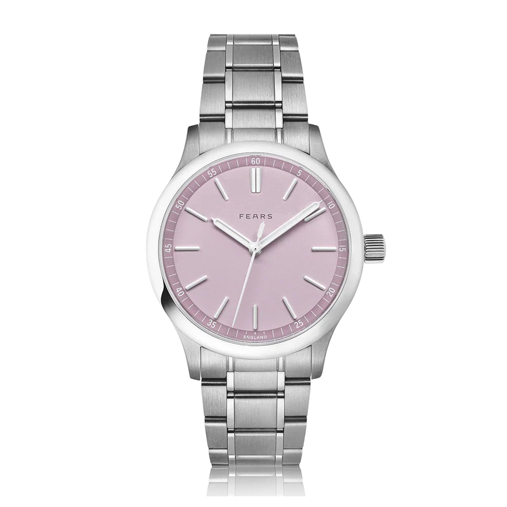 Fears Redcliff 39.5 Pale Lilac Dial Stainless Steel Bracelet Watch