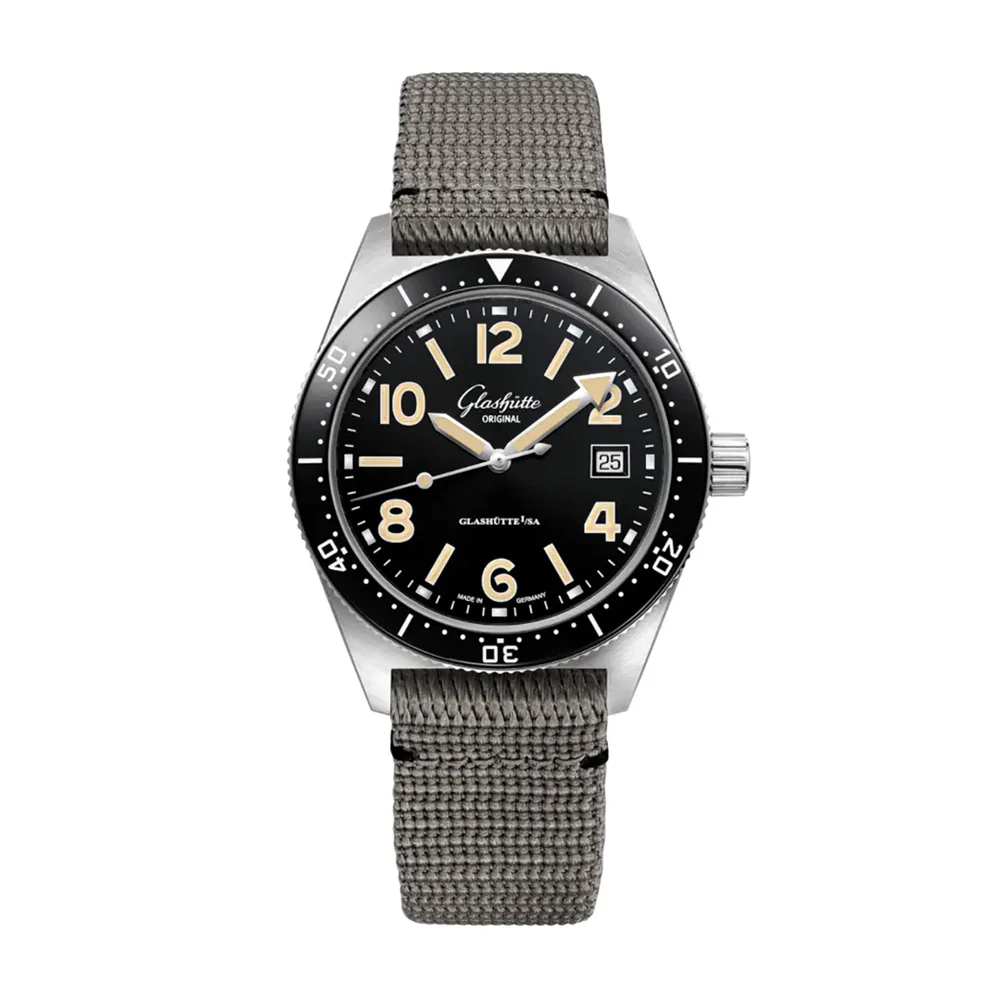 Glashütte Original SeaQ Black Dial Fabric Strap
