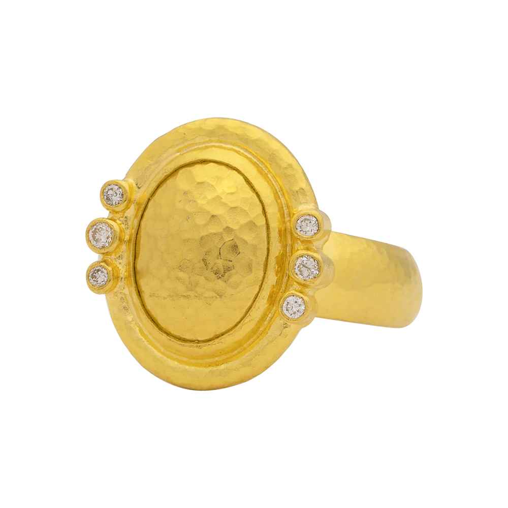 Gurhan Amulet Oval Cocktail Ring Yellow Gold