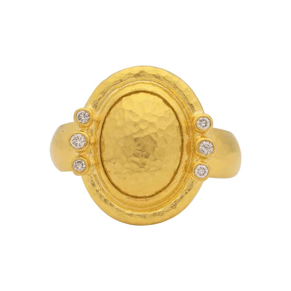 Gurhan Amulet Oval Cocktail Ring Yellow Gold - Image 2
