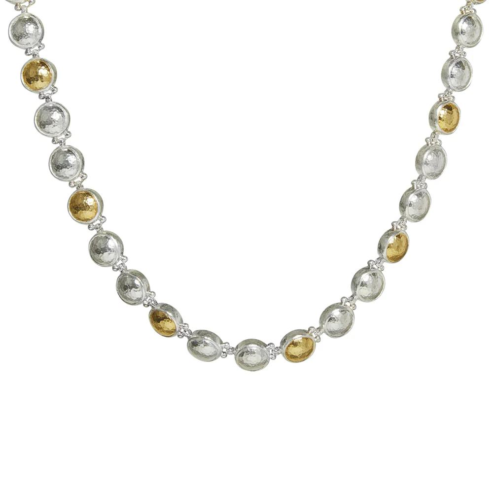Gurhan Amulet Sterling Silver and Yellow Gold All Around Necklace