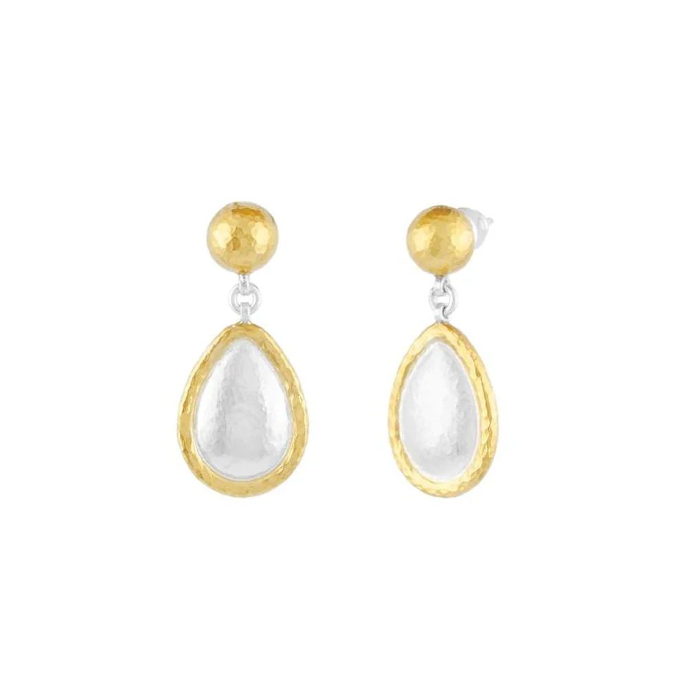 Gurhan Amulet Sterling Silver and Yellow Gold Pear Drop Earrings